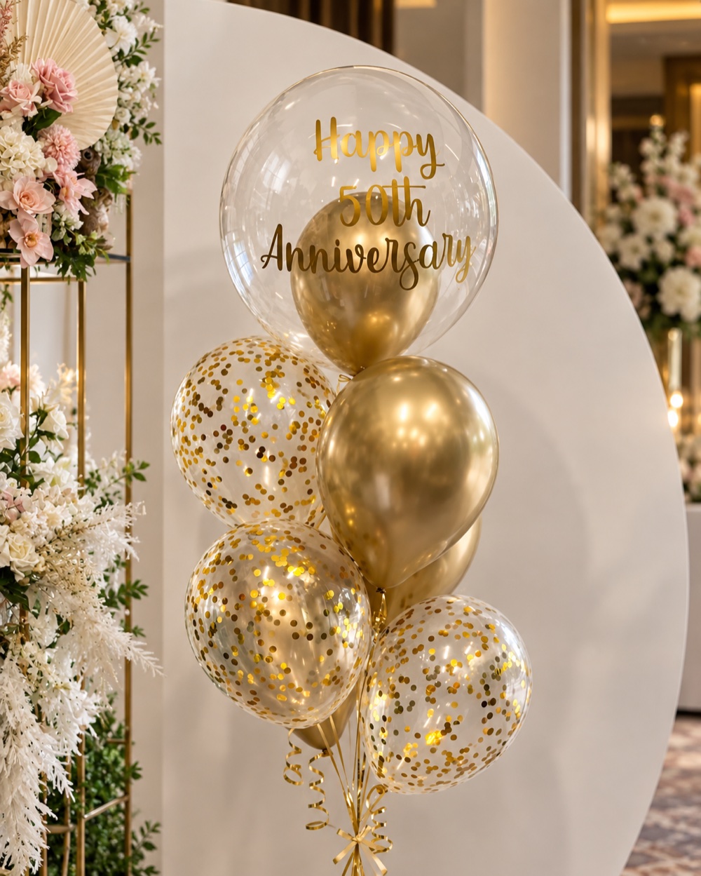 Golden 50th Milestone Balloon Bouquet Sydney